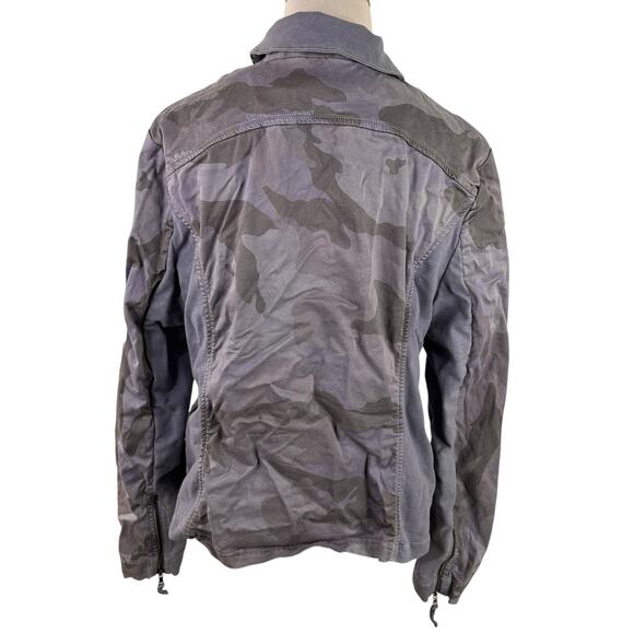 Marrekech Anthropologie Blue Camo Camouflage Jacket Size Large - Picture 5 of 8